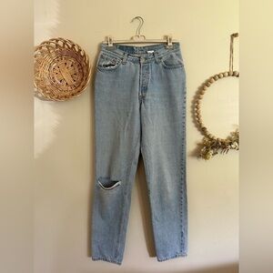 LEVI’S Vtg 80s 13M Fit(30X31) Button Fly USA Custom Pockets Painted High rise